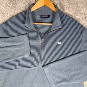 Southern Marsh Men's M Blue Striped Fleece 1/4 Zip Pullover Jacket XSRG1207-0322